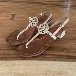 Tory Burch Brown and Cream Sandals